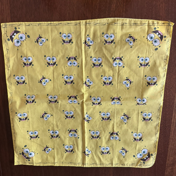 VTG SpongeBob SquarePants Bandana Gaiter Scarf Viacom 2004 Nickelodeon Cotton - Picture 1 of 8